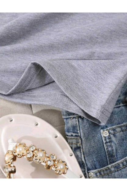 Kadın Yazlık V Yaka Tshirt Regular Fit Kalıp Düz Basic