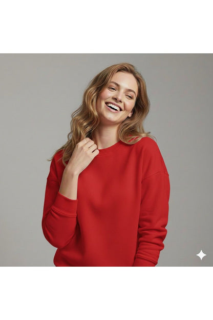Basic Bisiklet Yaka Kadın Sweatshirt