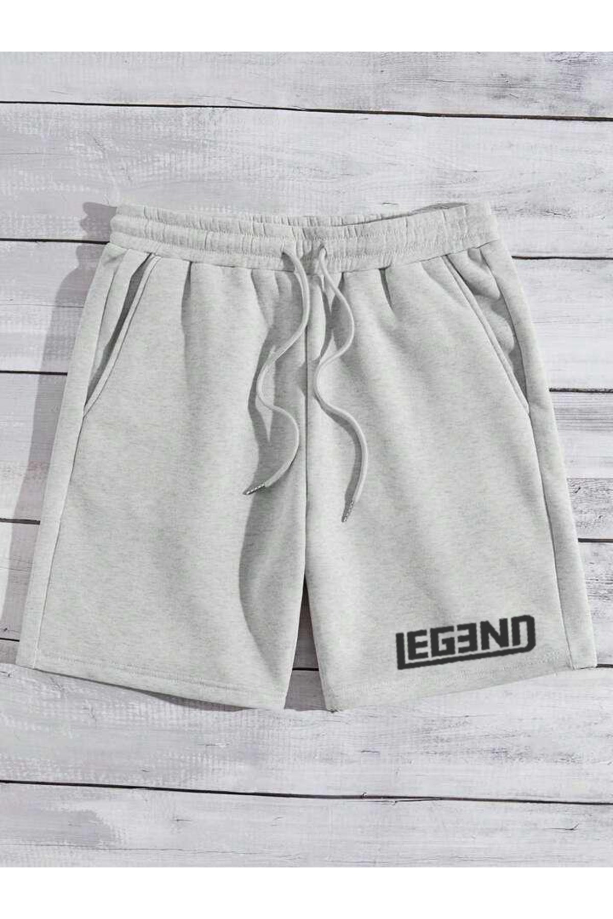 LEGEND Baskılı Cepli Beli Lastikli Spor ŞORT