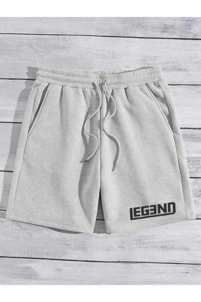 LEGEND Baskılı Cepli Beli Lastikli Spor ŞORT