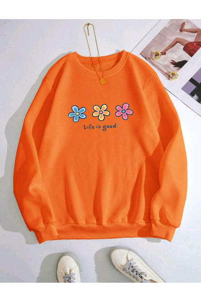 Life Is Good Bisiklet Yaka Sweatshirt