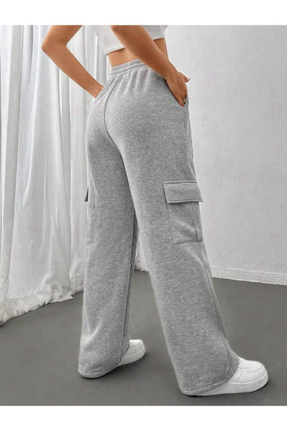 Kargo Cep Bol Bağcıklı Paçası Lastikli Zip Spor Eşofman Altı