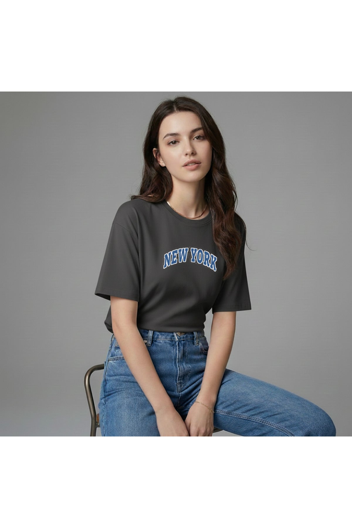 New York Kadın Pamuklu Regular Kalıp Tshirt
