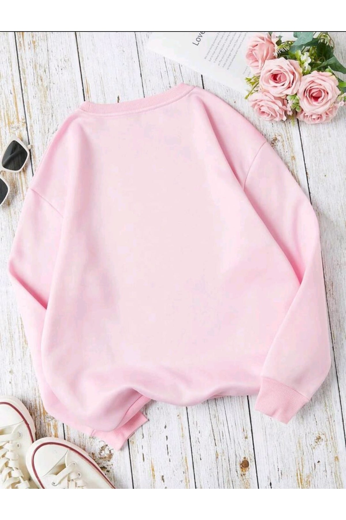 Sweatshirt Sunshine Baskılı Bisiklet Yaka