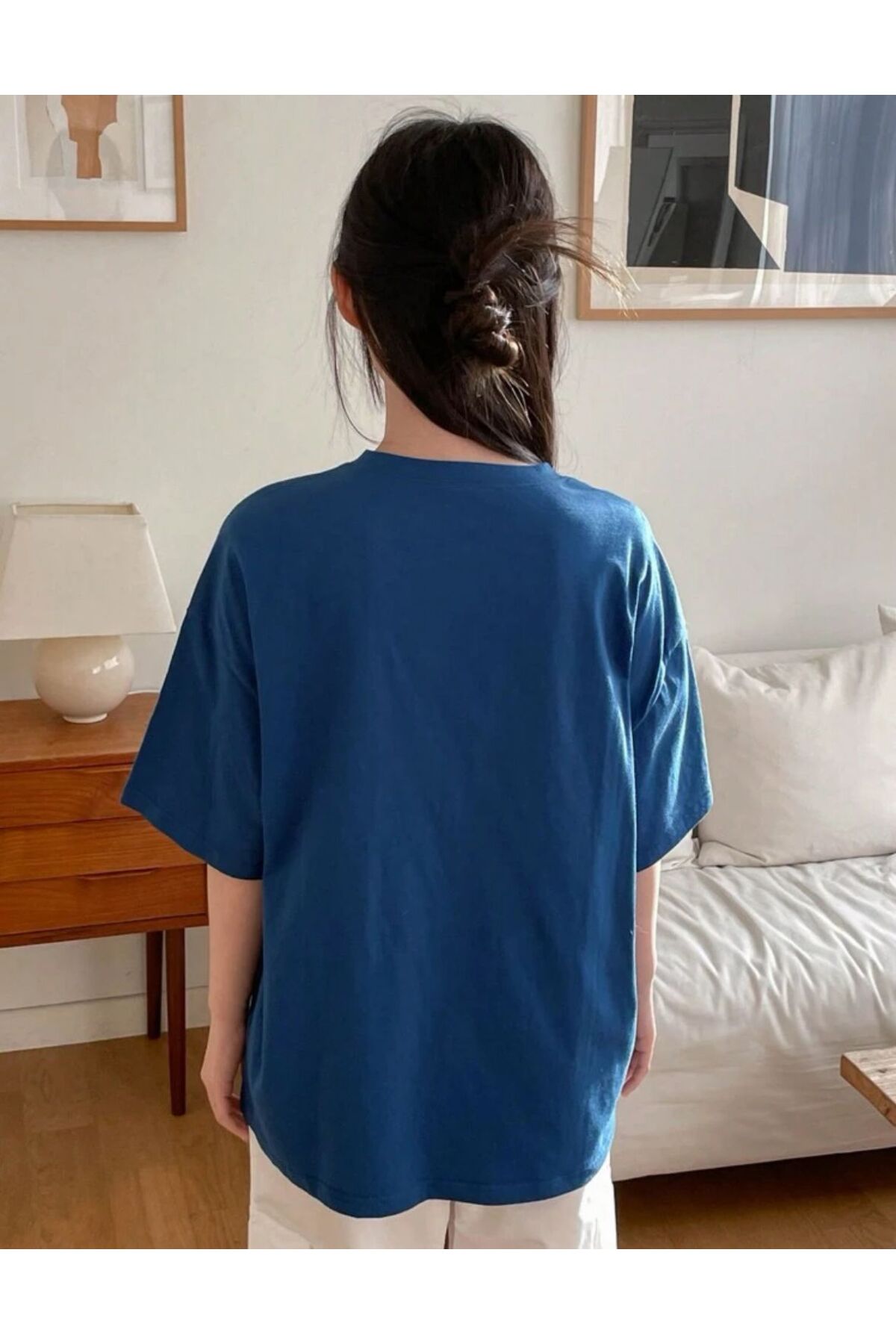 GOOD LUCK Baskılı Pamuklu Kısa Kol (Oversize) Tshirt