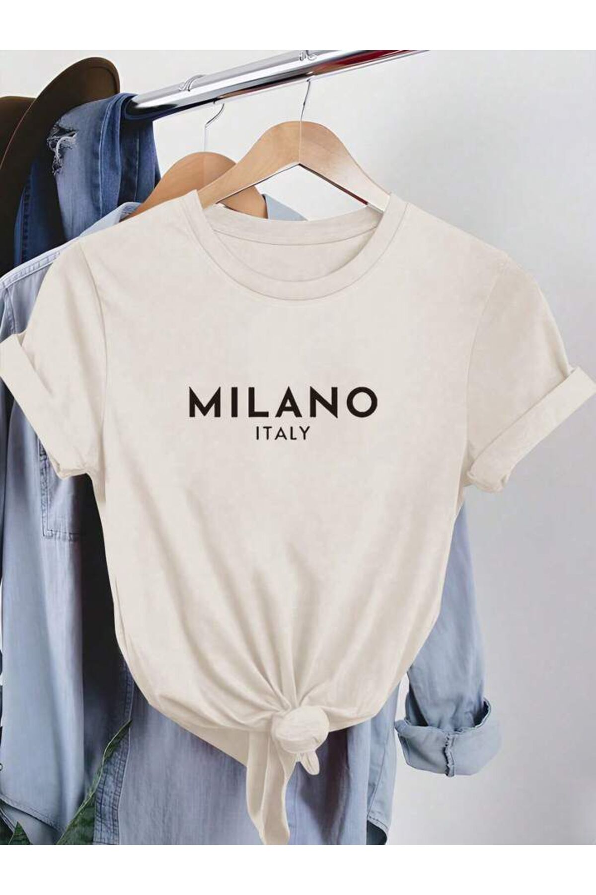 ITALY MILANO Unisex Pamuklu Kısa Kol (Oversize) Tshirt