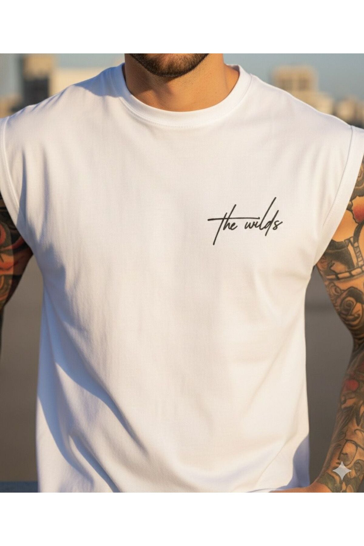 THE WILDS Baskılı Erkek Sıfır Kol Sporcu Kolsuz Tshirt