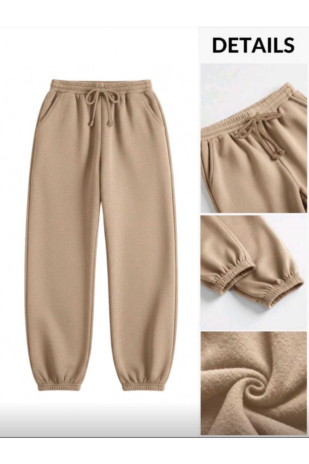 Soft Eşofman Altı Paçası Lastikli Şardonlu Unisex