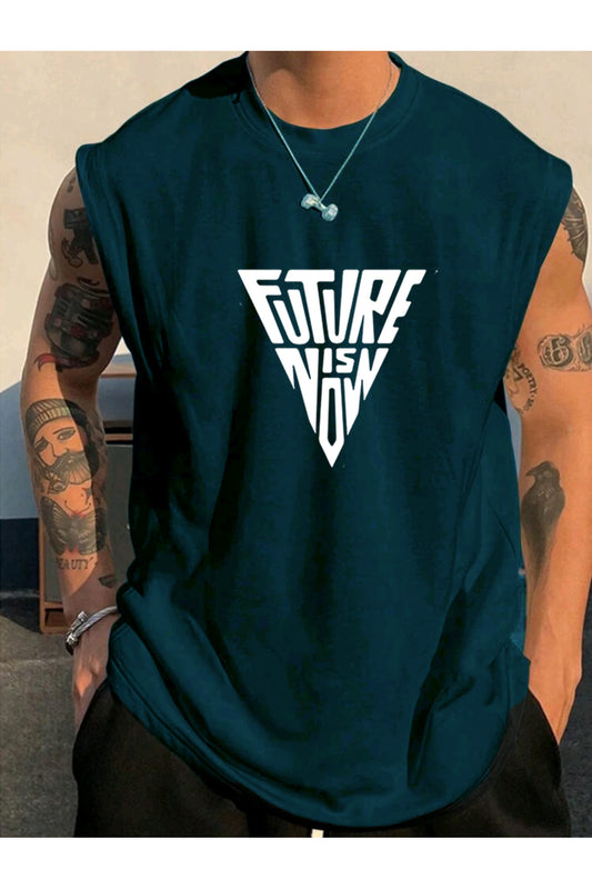 FUTURE Baskılı Kolsuz tshirt Erkek Sıfır Kol Giyim Spor Giyim Oversize T-SHİRT