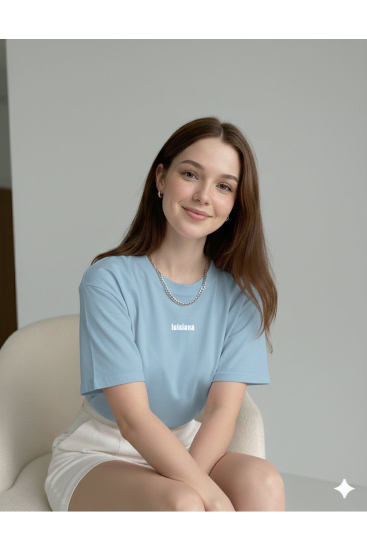 luisiana Baskılı Kadın Regular Kalıp Tshirt