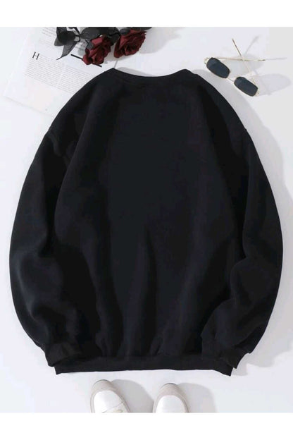BLOOM & SHINE Baskılı Bisiklet Yaka OVERSIZE Sweatshirt ( GENİŞ KALIP )