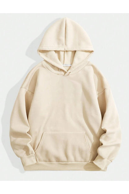 Kapüşonlu Sweatshirt Düz Baskısız ( Soft ) Geniş Kalıp