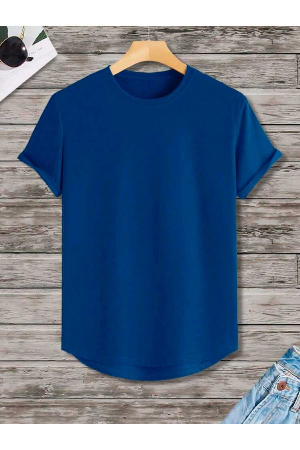 Düz Baskısız Oval Etek Pamuklu Yazlık Unisex Tshirt