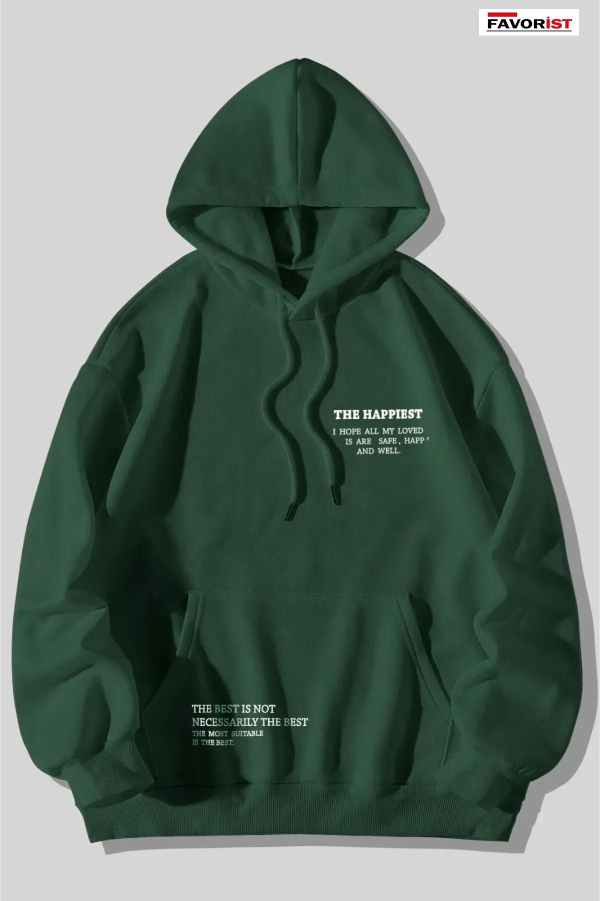 Happiest Baskılı UNİSEX Oversize Kapşonlu Sweatshirt