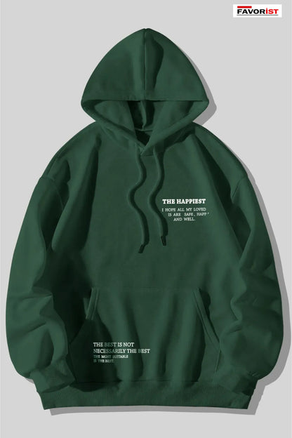 Happiest Baskılı UNİSEX Oversize Kapşonlu Sweatshirt