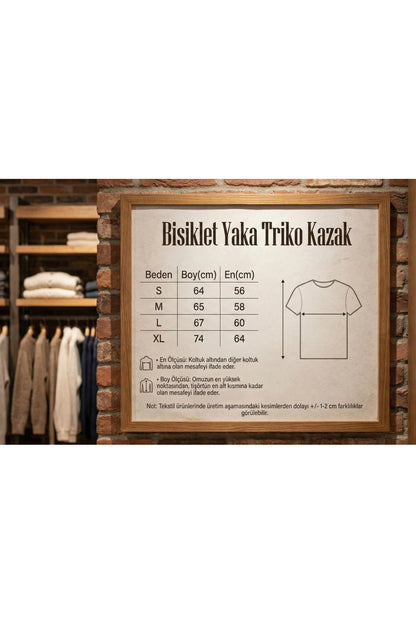 ERKEK ÇİZGİLİ ÖRME TRİKO KAZAK BİSİKLET YAKA BTK
