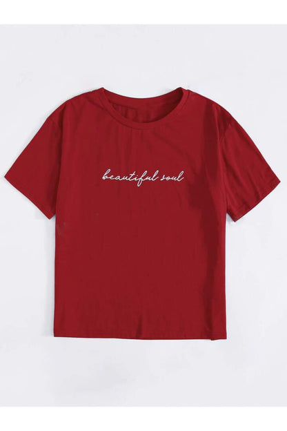 Beautiful Soul Baskılı Oversize Geniş Kalıp Pamuklu T-shirt Unisex