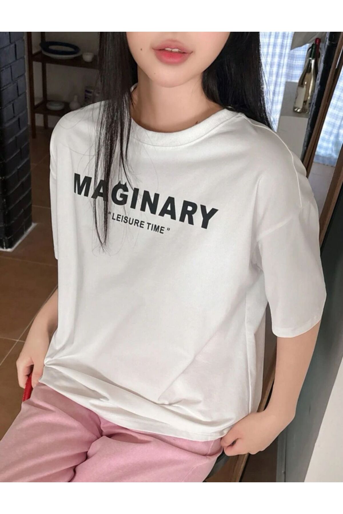 MAGINARY Baskılı Pamuklu Kısa Kol (Oversize) Tshirt