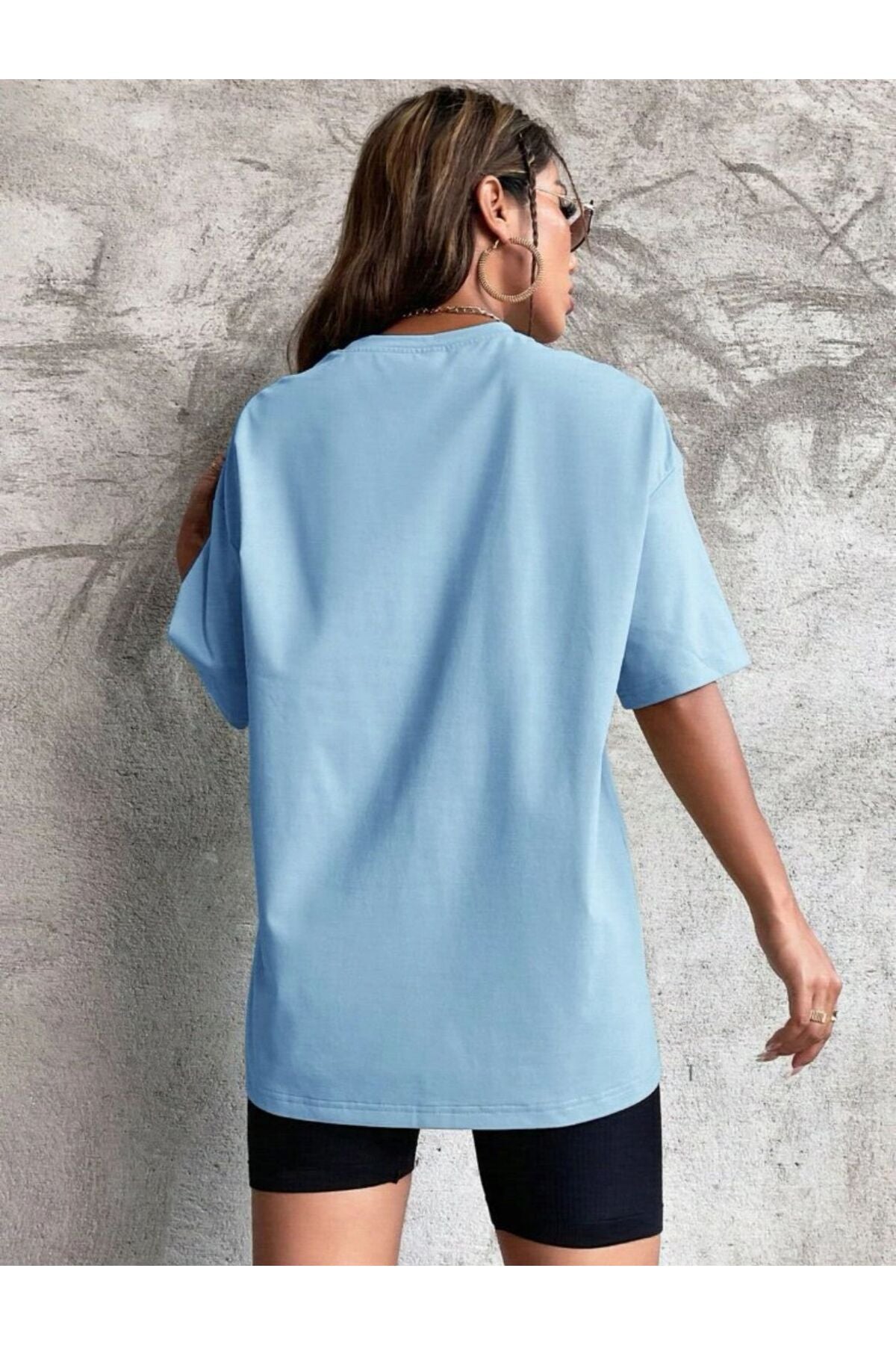 Çiçek Baskılı Unisex Oversize ( Geniş Kalıp ) Tshirt