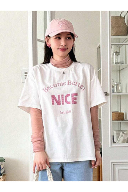Become Better Nice Pamuklu Kısa Kol (Oversize) Tshirt