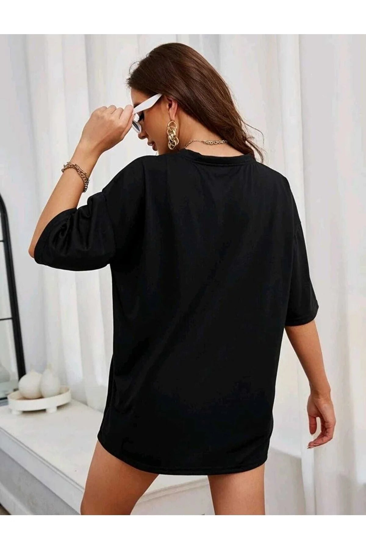 Çiçek Baskılı Unisex Oversize Tshirt