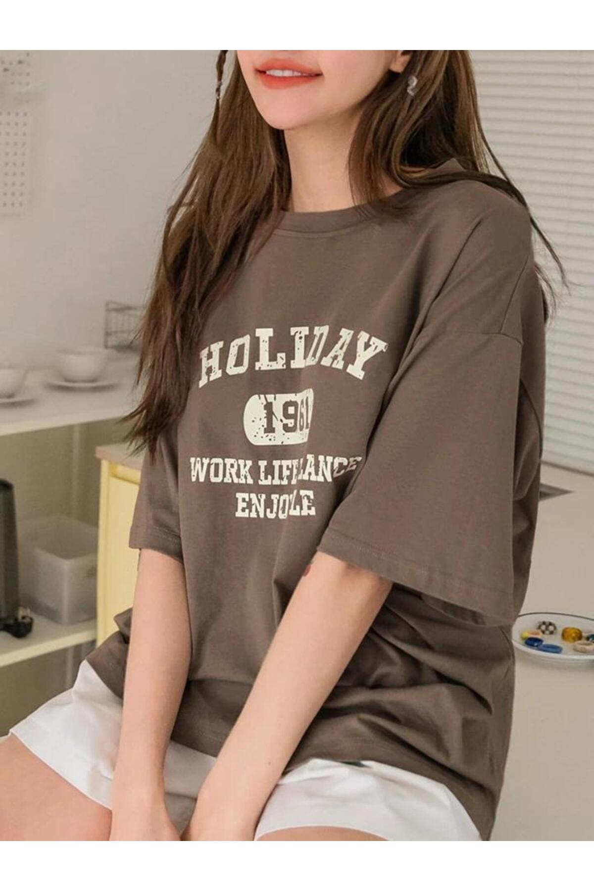 HOLIDAY 1961 Baskılı Pamuklu Kısa Kol (Oversize) Tshirt