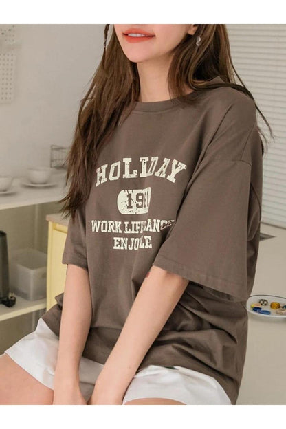 HOLIDAY 1961 Baskılı Pamuklu Kısa Kol (Oversize) Tshirt