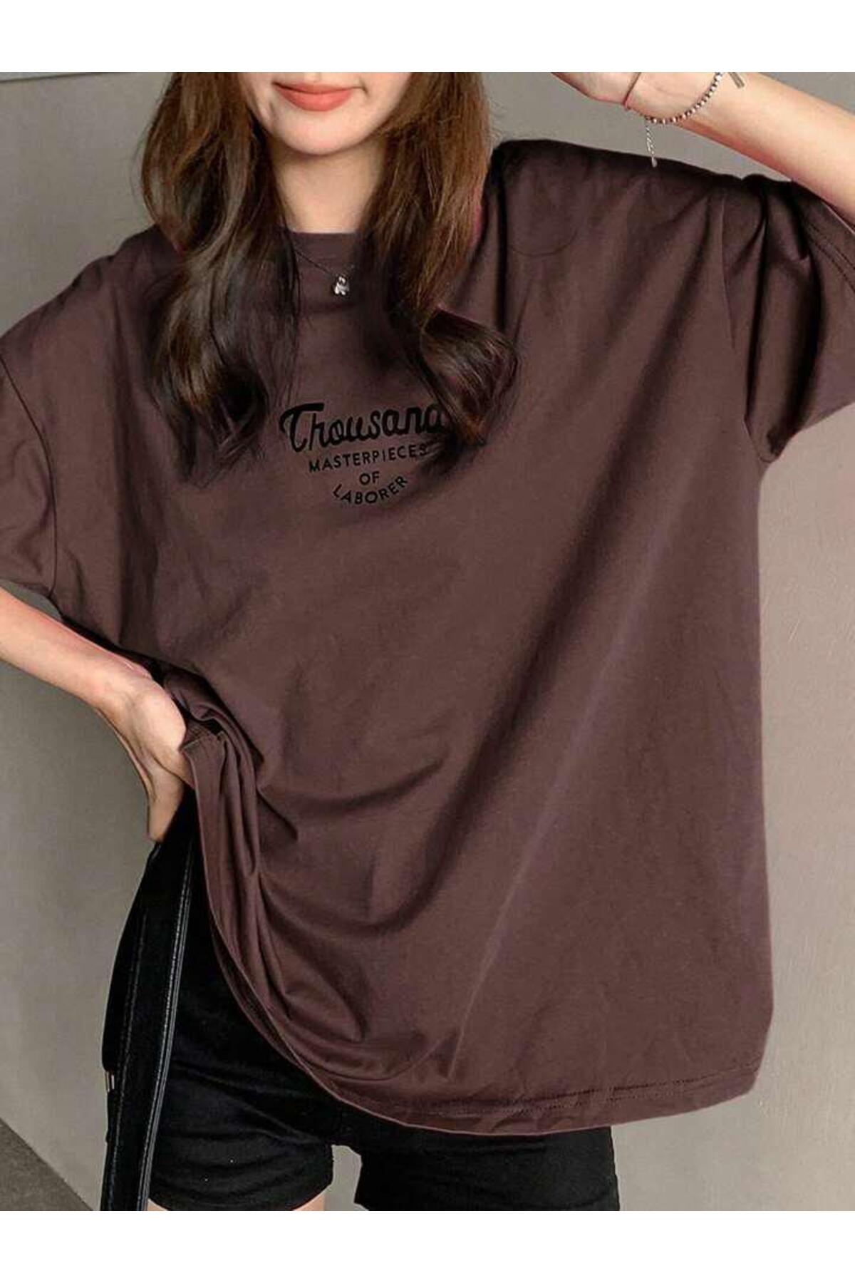 Thousand Baskılı Pamuklu Kısa Kol (Oversize) Tshirt