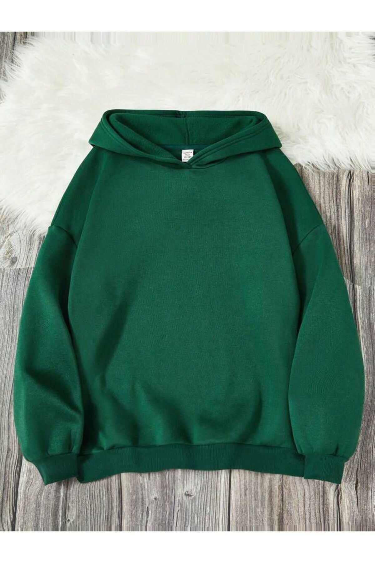 Basic Kapşonlu Sweatshirt Düz Baskısız Oversize ( Geniş Kalıp )
