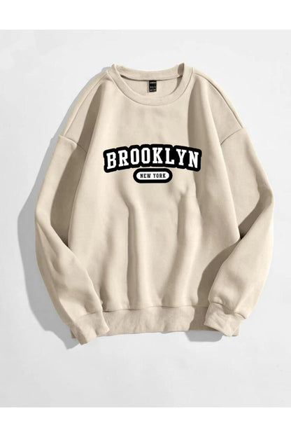 BROOKLYN New York Sweatshirt Baskılı Bisiklet Yaka Unisex