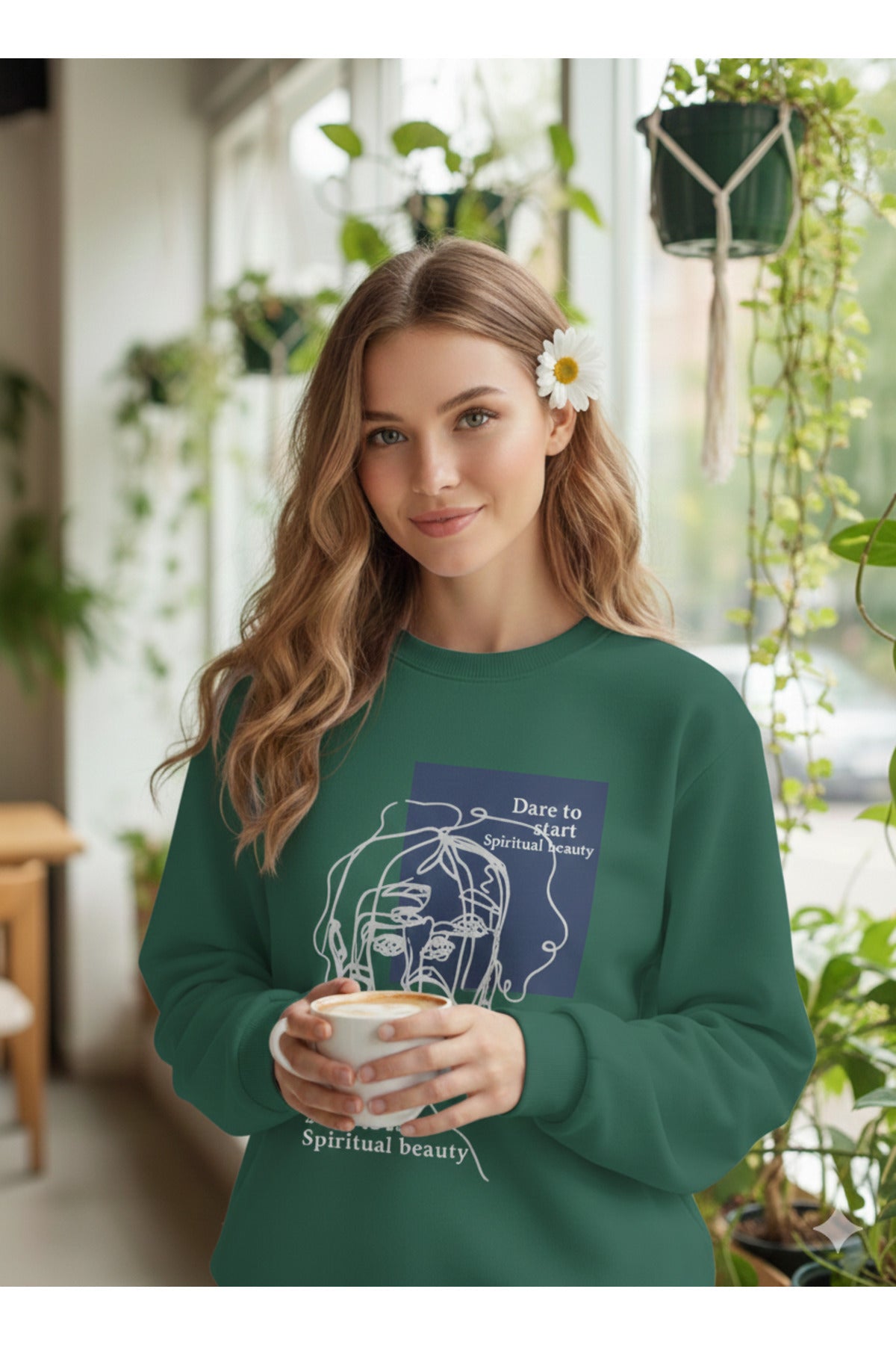 BEAUTY Baskılı Kadın Sweatshirt