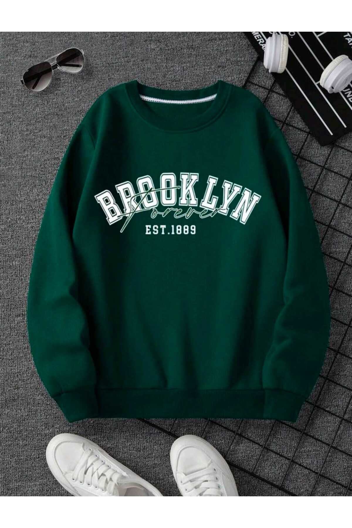 FOREVER BROOKLYN BİSİKLET YAKA SWEATSHİRT