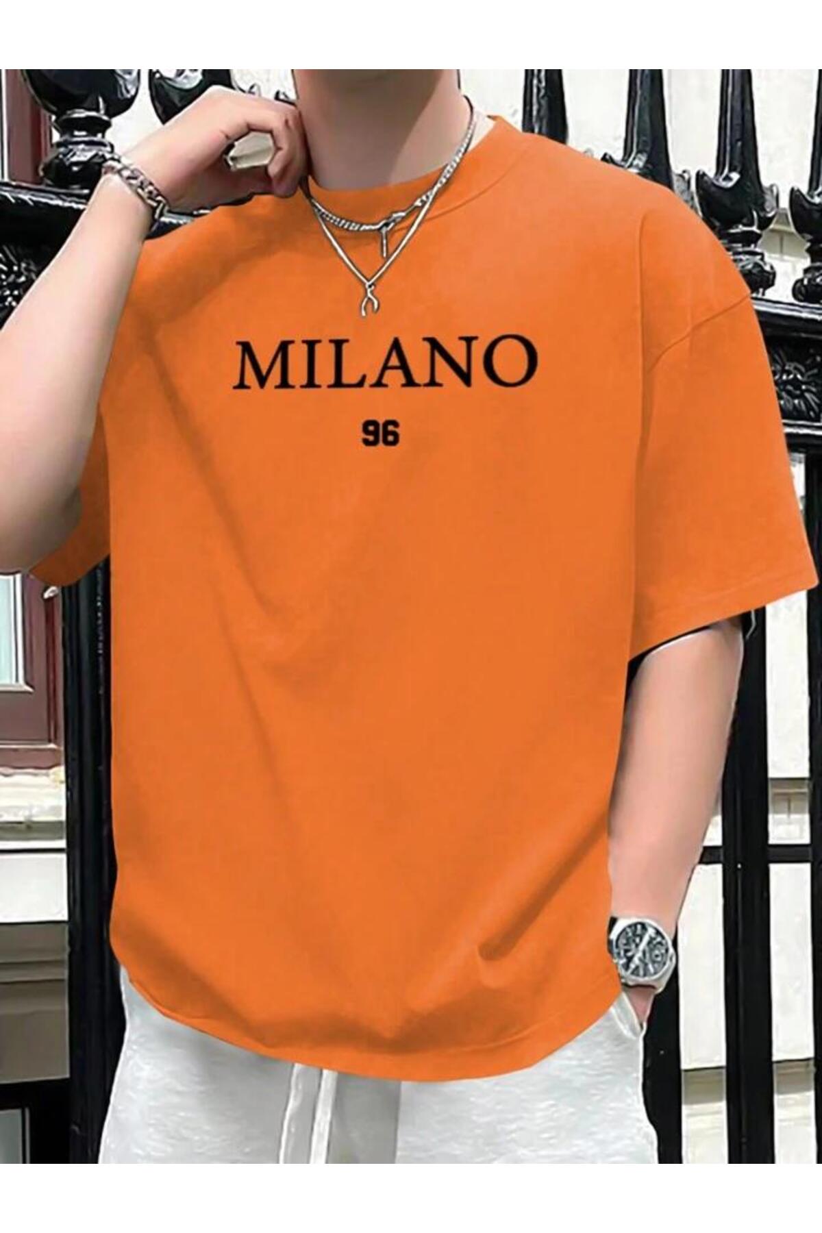 MILANO Baskılı Pamuklu Kısa Kol (Oversize) Tshirt