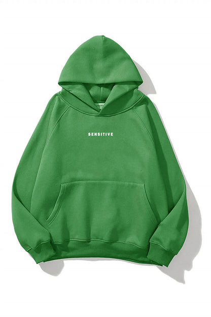 SENSITIVE Unısex Baskılı Oversize Kapşonlu Sweatshirt