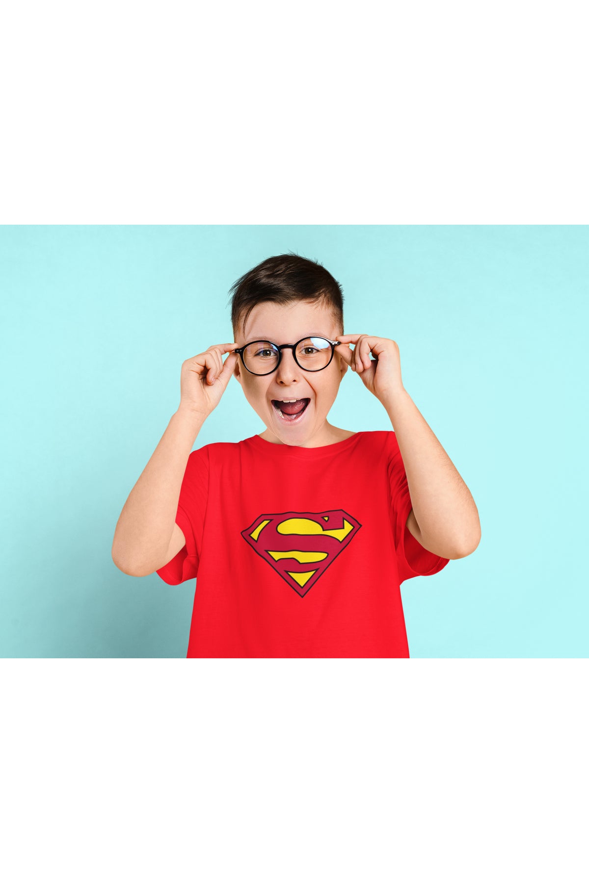 SUPERMAN Çocuk Relax Baskılı Bisiklet Yaka Pamuklu T-shirt