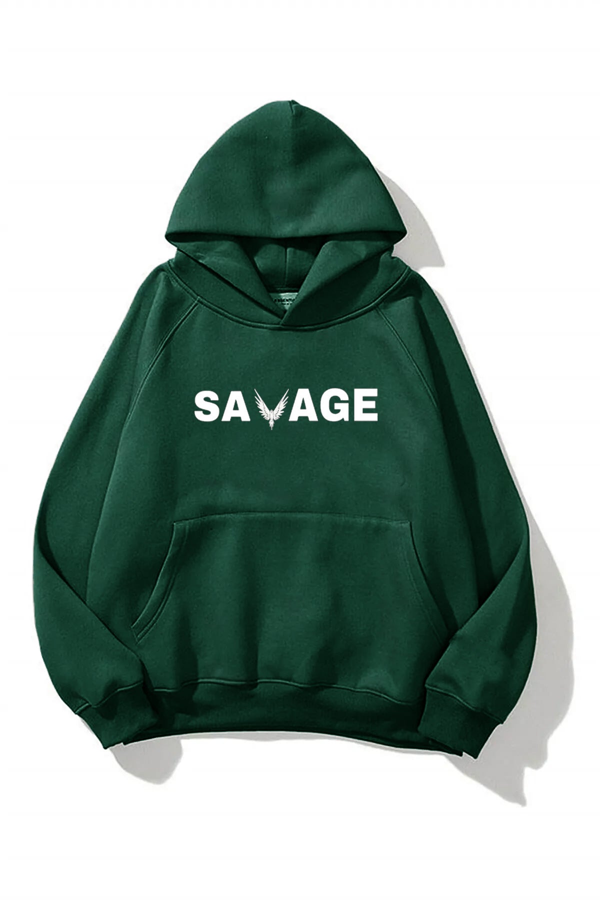 SAVAGE Baskılı Oversize Kapşonlu Sweatshirt