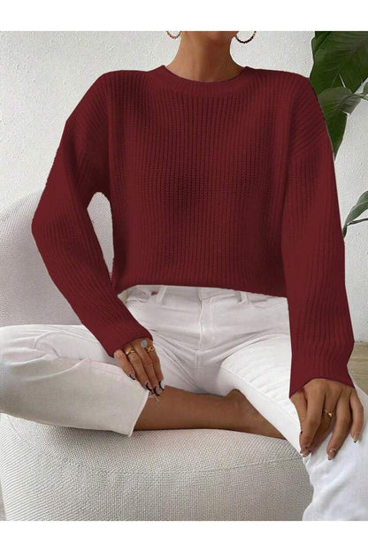 TRİKO Örme Oversize Bisiklet Yaka Kazak BTK