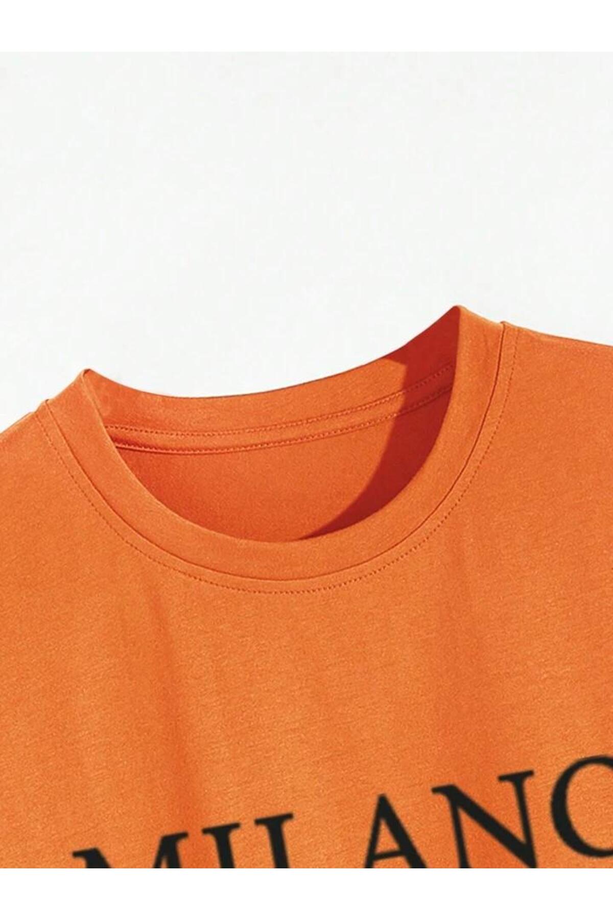 MILANO Baskılı Pamuklu Kısa Kol (Oversize) Tshirt