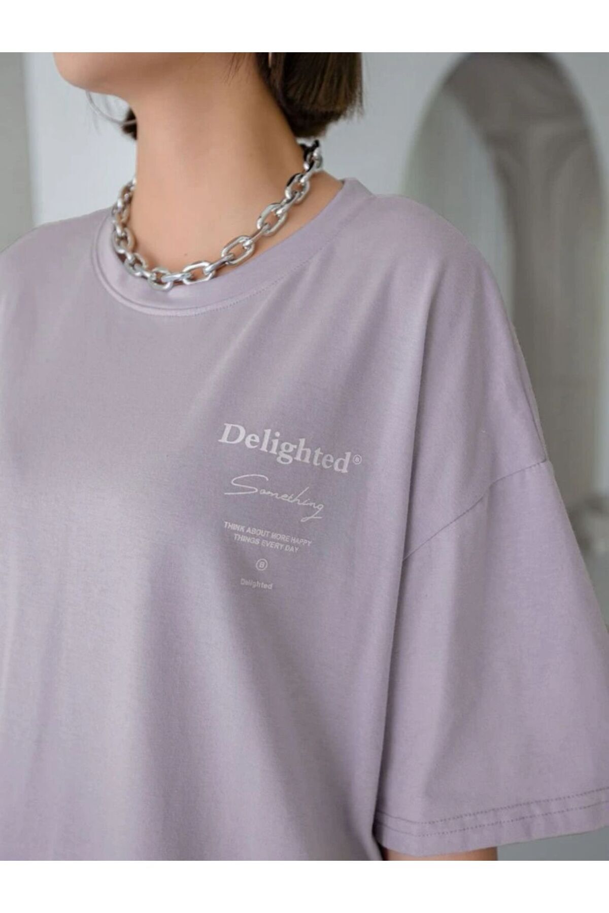 Delighted Baskılı Oversize Tshirt Serisi
