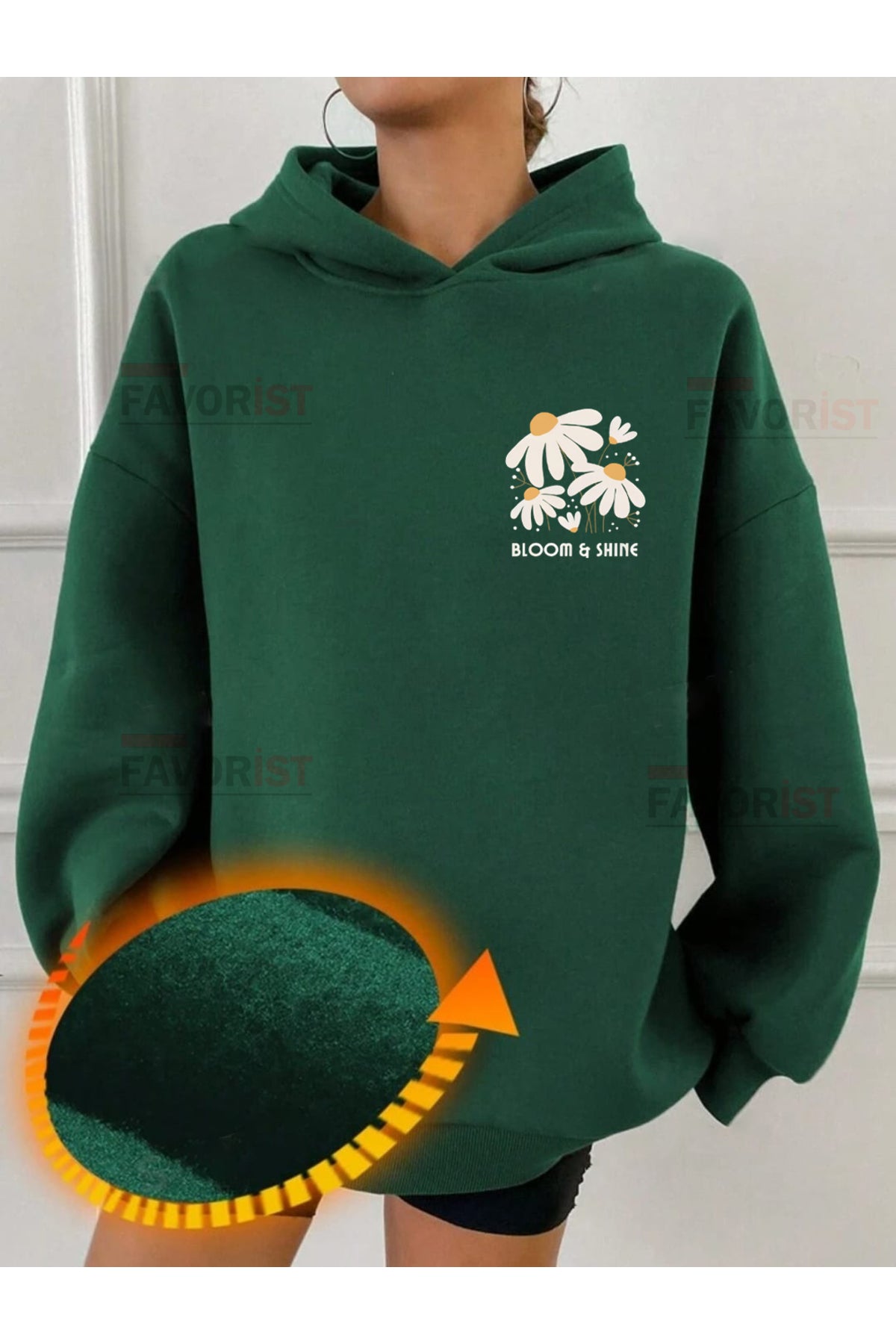 Oversize Kapüşonlu (BLOOM SHİNE)Sweatshirt