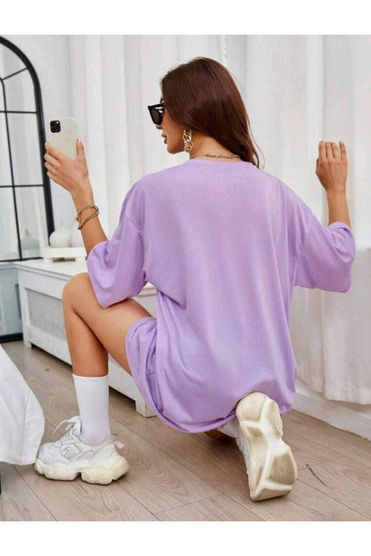 Çiçek Baskılı Unisex Oversize ( Geniş Kalıp ) Tshirt