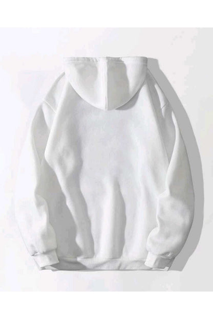 Düz Baskısız Pamuklu Hoodie Spor Sweatshirt