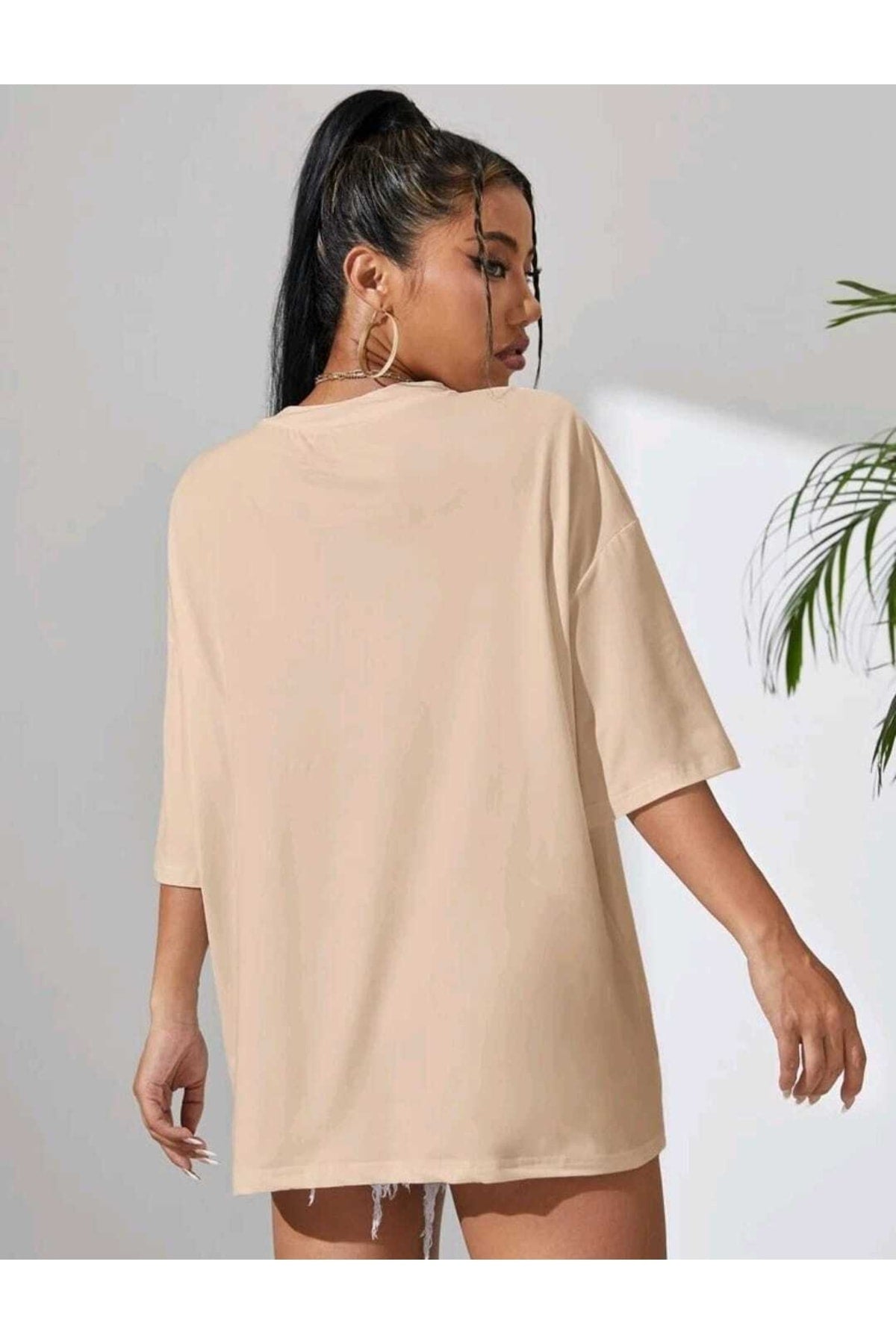 Oversize Usa Baskılı Tshirt