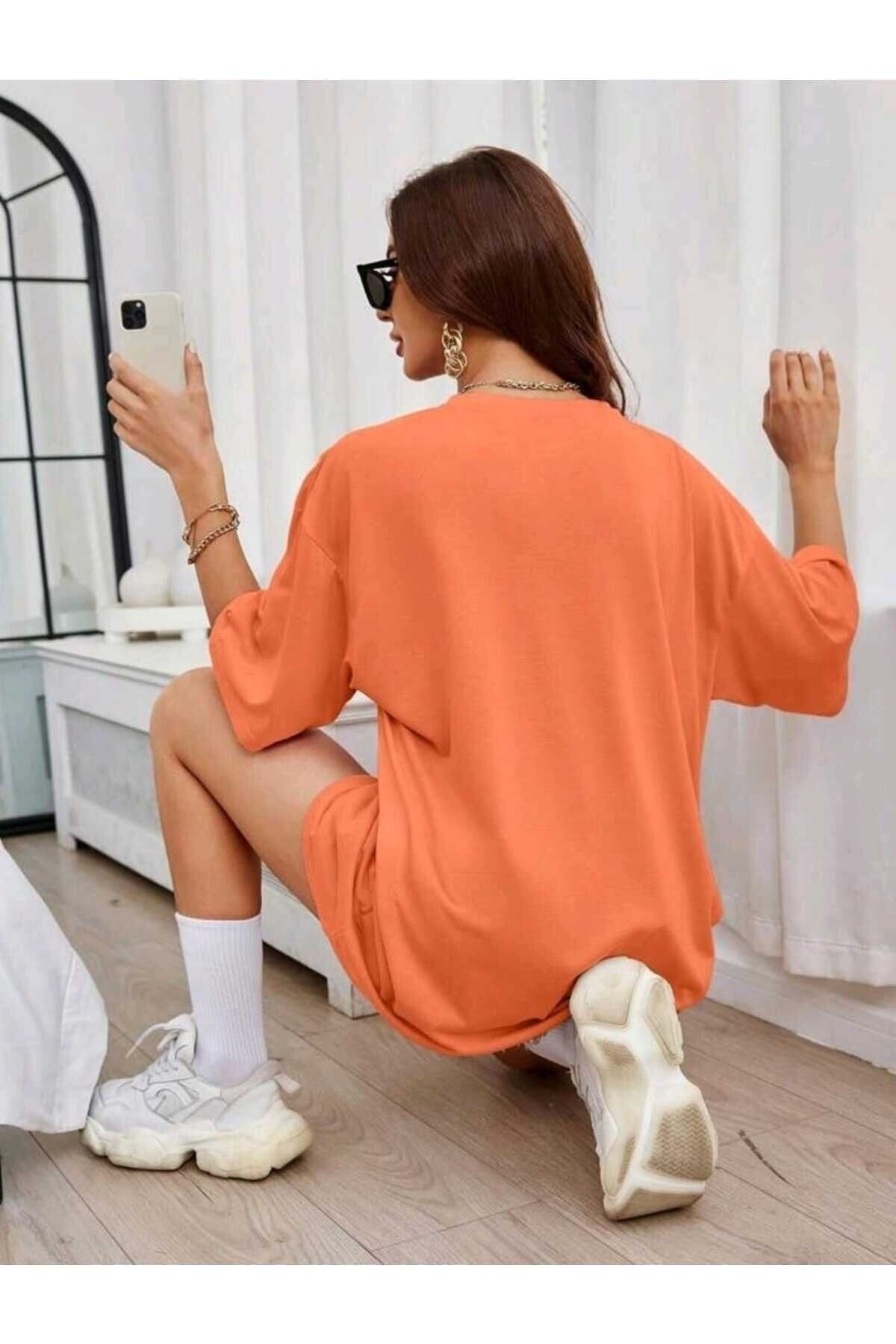 Çiçek Baskılı Unisex Oversize ( Geniş Kalıp ) Tshirt