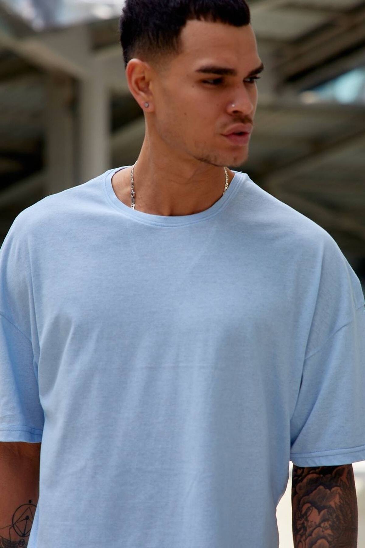 Oversize Düz Baskısız Spor Tshirt