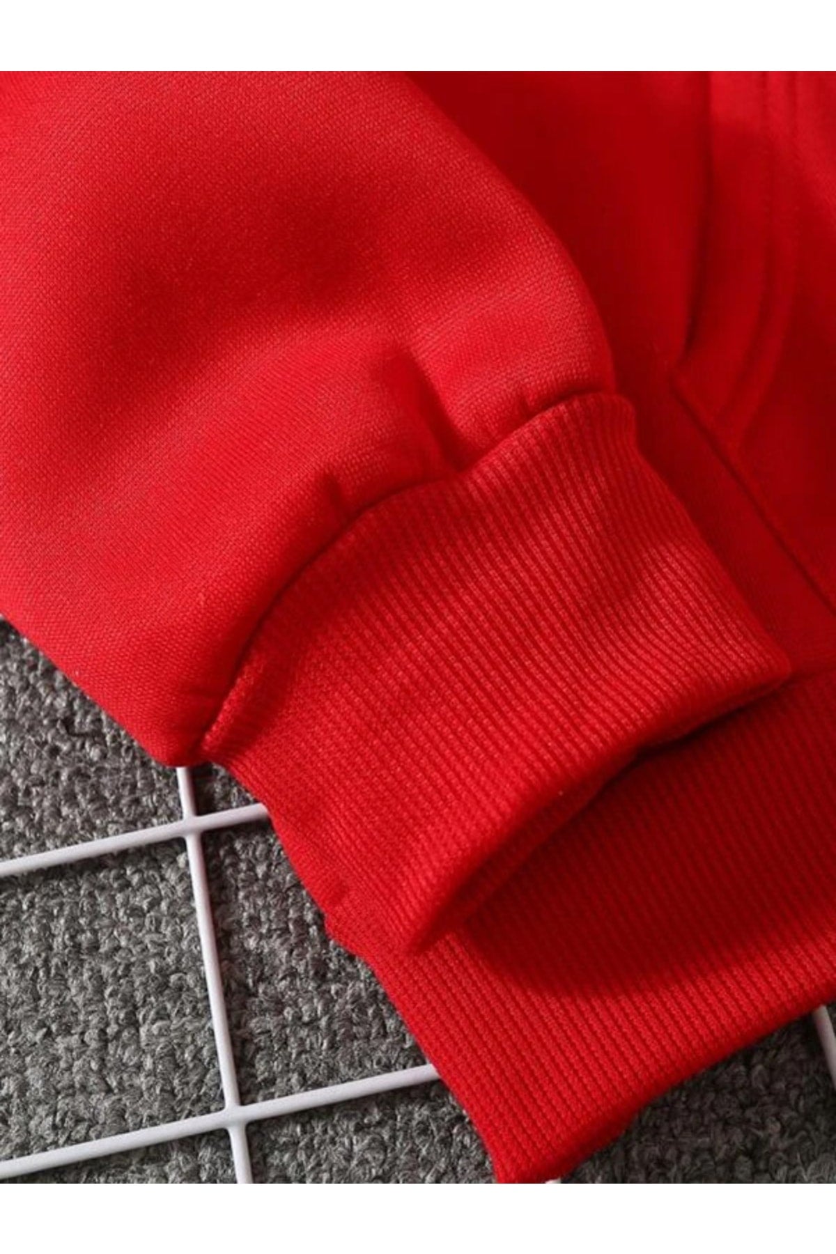 Unisex Kırmızı Kanguru Cepli Kapşonlu 3 Iplik Sweatshirt Koala
