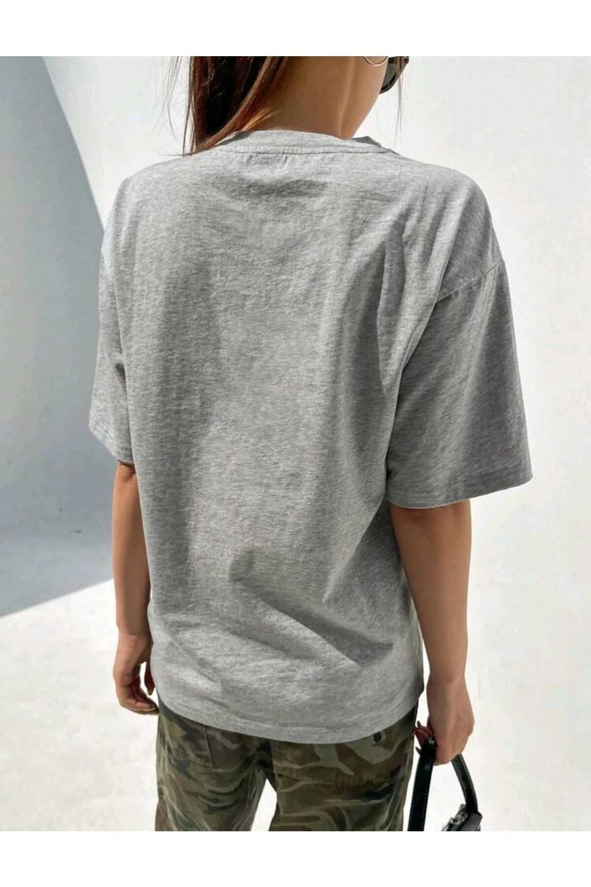 Classical Baskılı Bisiklet Yaka Pamuklu T-Shirt