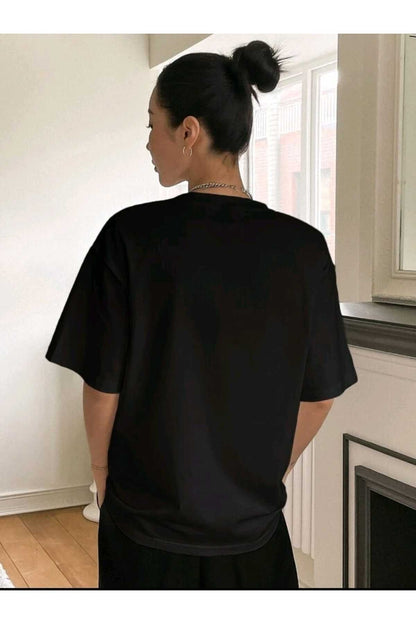 Classical Baskılı Bisiklet Yaka Pamuklu T-Shirt
