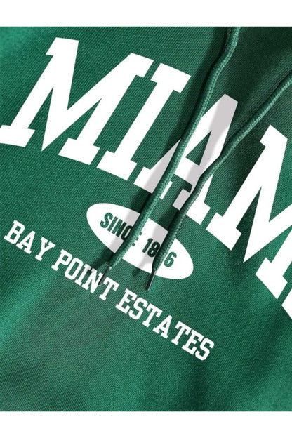 Miami Baskılı Oversize Spor Sweatshirt