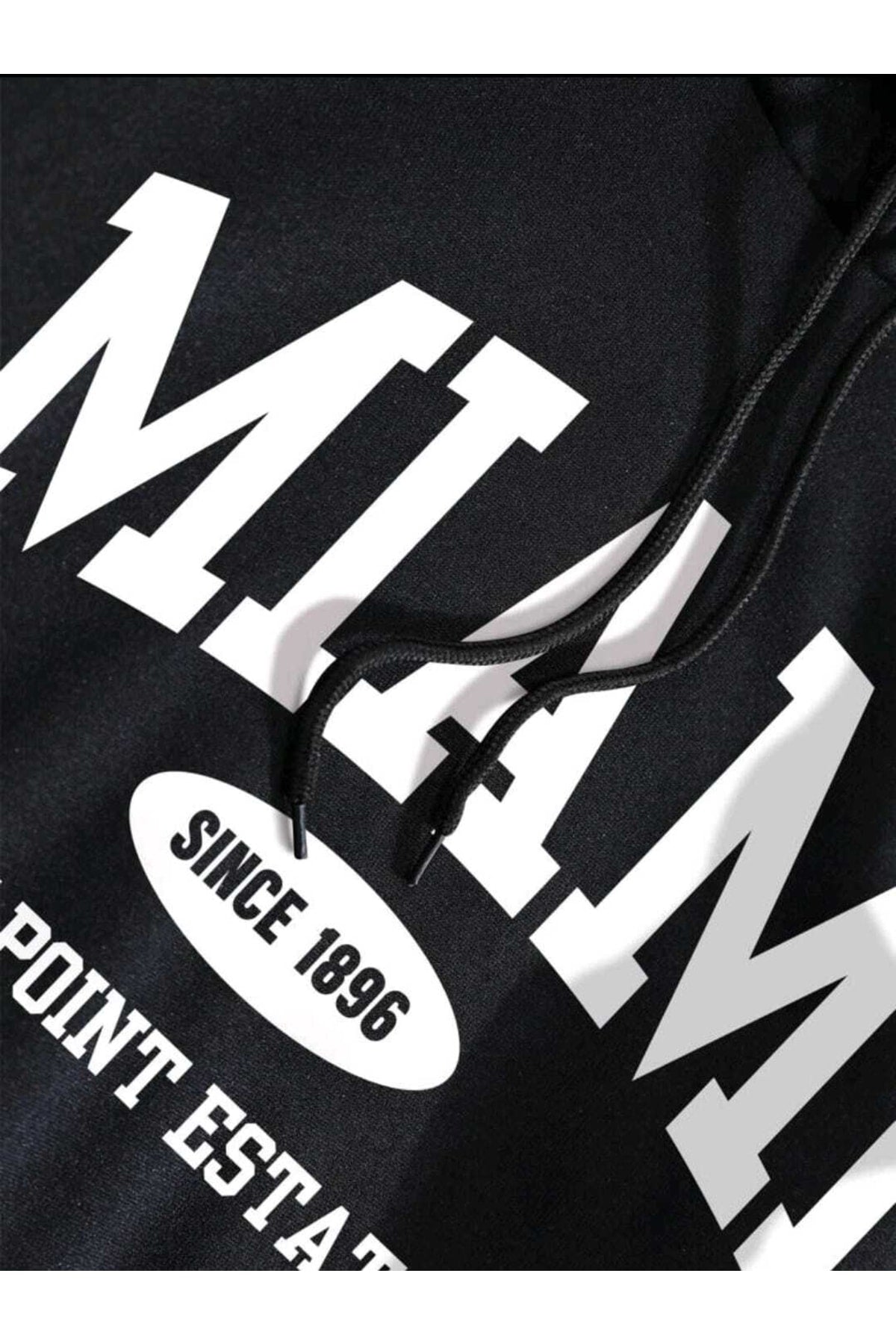 Miami Baskılı Oversize Spor Sweatshirt